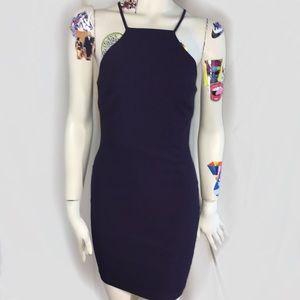 Small 90s Style Women Purple BodyCon Halter Dress